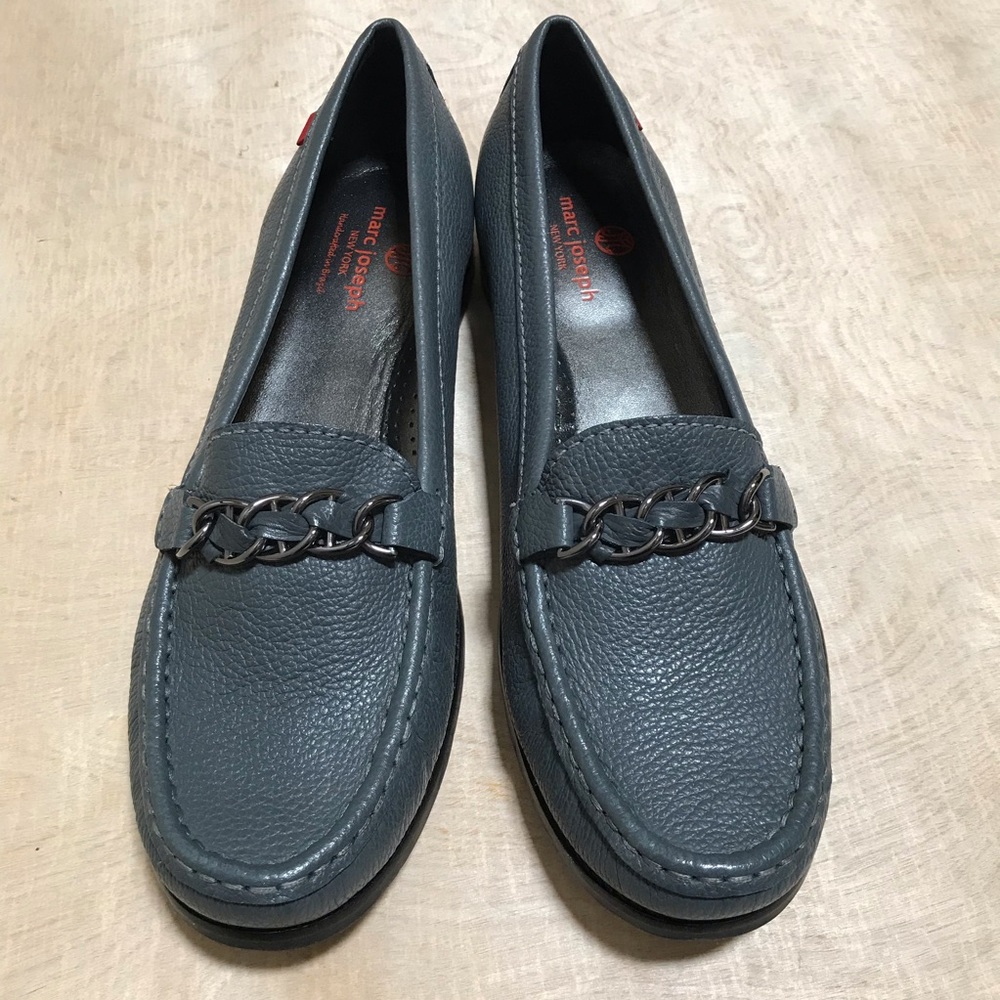 Marc Joseph Leather Gray Loafers Size 11